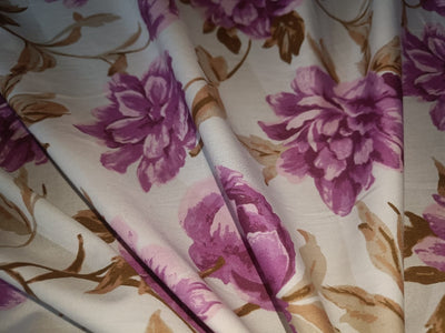 100% Cotton Poplin Floral Print Purple 58" wide