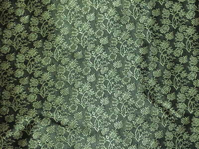 Silk Brocade fabric green and khaki green floral jacquard BRO1070[1]
