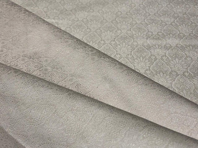 Silk Brocade fabric 44" wide SELF JACQUARD  available in 2 colors pink and white ivory BRO956[4/6]