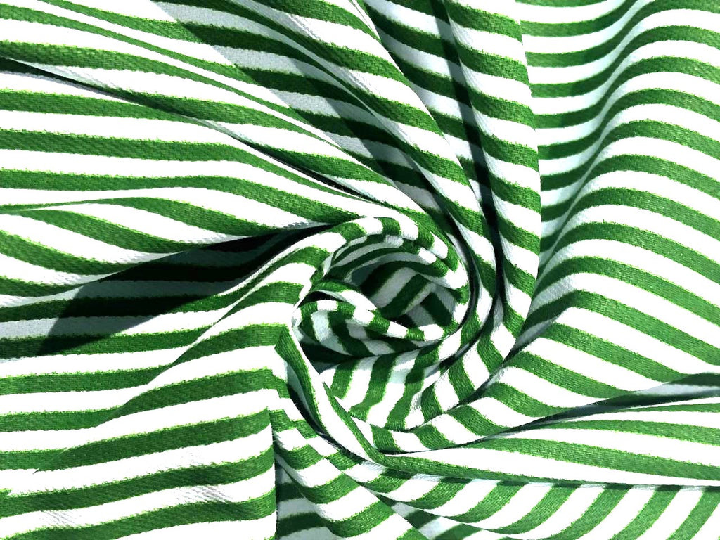100% Cotton GREEN STRIPE PRINT Fabric 58