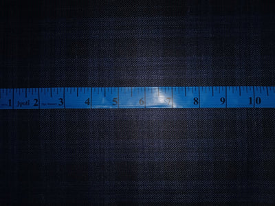 Tweed Suiting Heavy weight premium Fabric Black and Navy  Plaids 58" wide [12987]