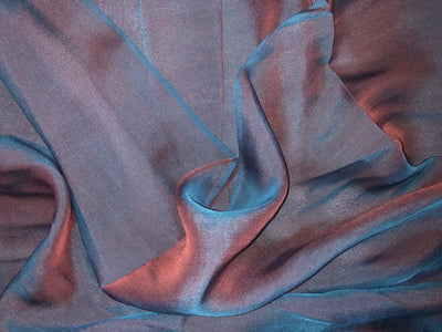 Silk flat chiffon fabric 54"2tone available in 3 colors blue x pink, orange x pink and peach x green