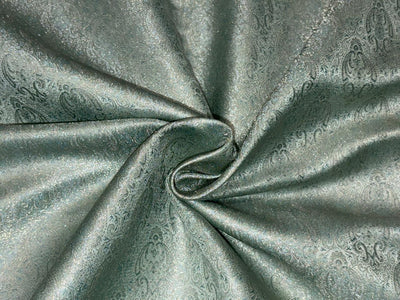 Silk Brocade fabric sea green  intricate paisleys  BRO1083[2]