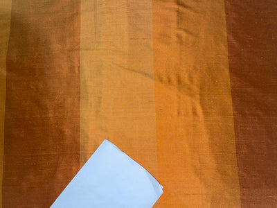 Silk Dupioni Fabric Shades of Orange color stripe 54" /108" Wide DUP#S58