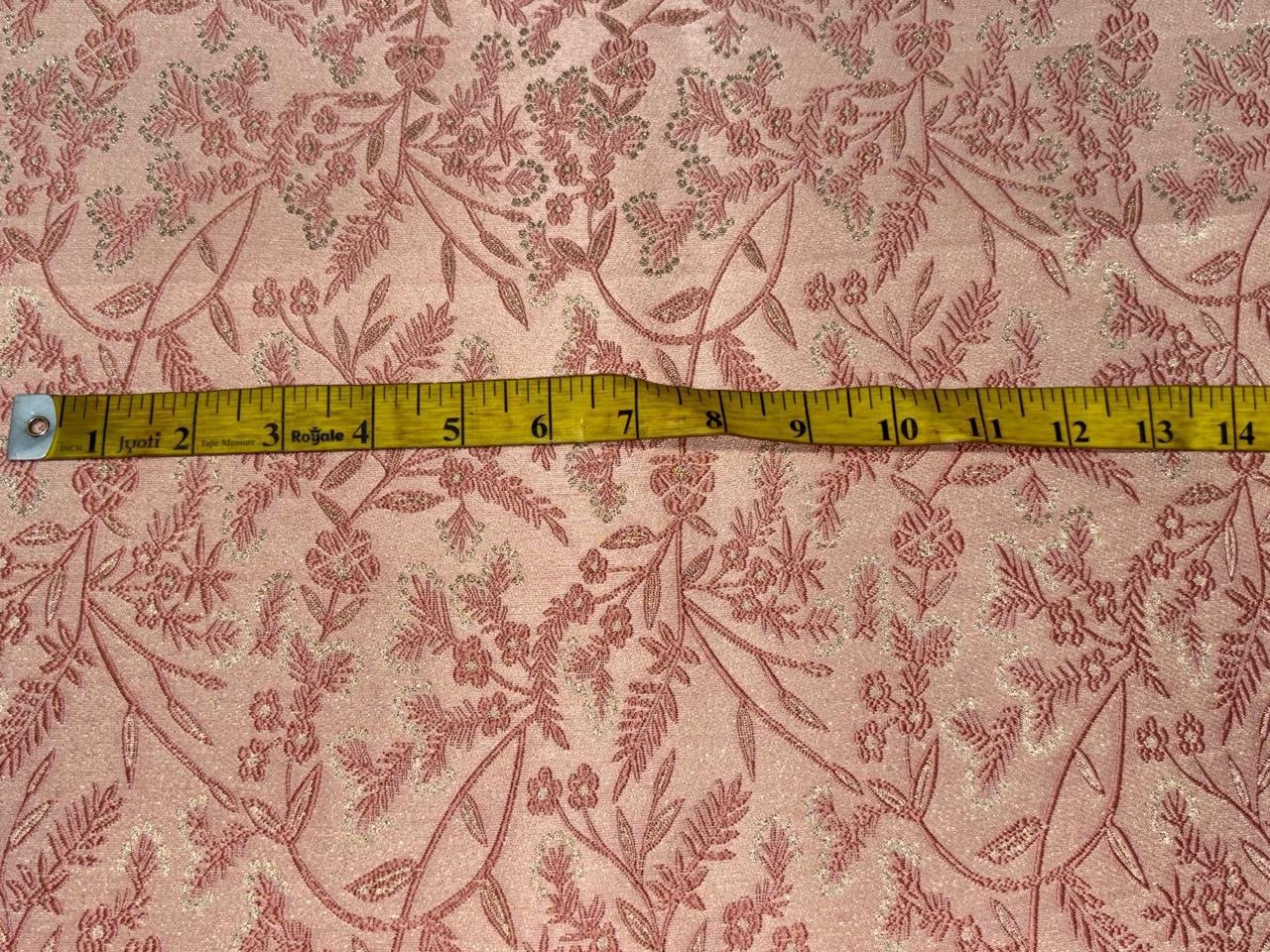 Silk Brocade fabric available in 2 colors mint and peach floral vines subtle shimmer  BRO1079[1/2]