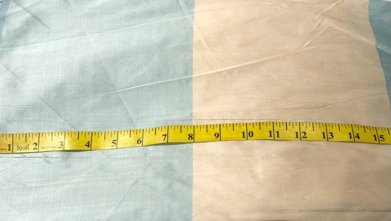 SILK DUPION STRIPE BLUE AND IVORY  54" DUPS31