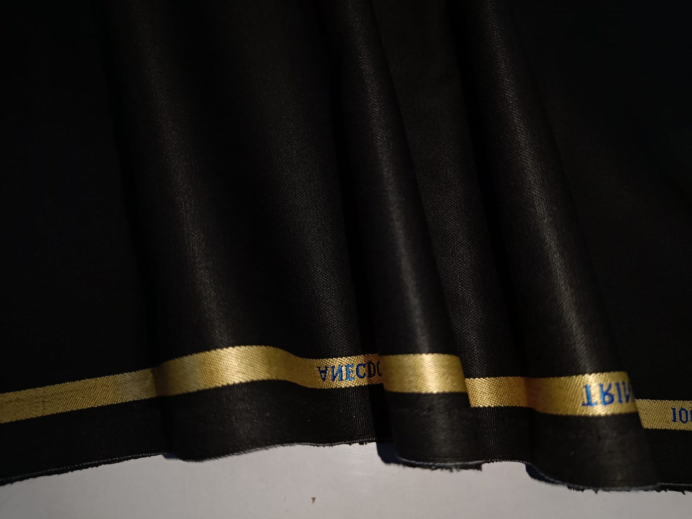 Heavy weight premium Suiting Fabric 58" wide JET BLACK TWILL WEAVE [13059]