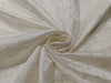 Silk brocade fabric white ivory color floral jacquard color 44" wide BRO357[3]