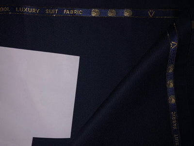 Suiting Super 130S  Australian Merino Wool 58" wide NAVY TWILL COLOR  [15674]