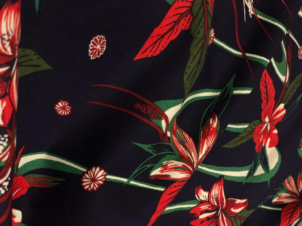100% Cotton available in 2 prints and colors  print 58" wide red floral and indigo floral [18623/24]