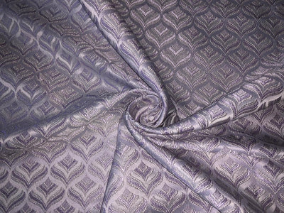 Silk Brocade fabric 56" lilac jacquard  with subtle metallic silver BRO1062[1]