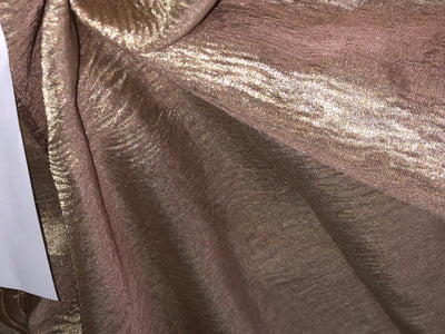 Metallic tissue organza Crinkled [crushed] fabric 44" wide GREEN/SILVER GREY/TYRIAN PURPLE/GREY/CINAMON