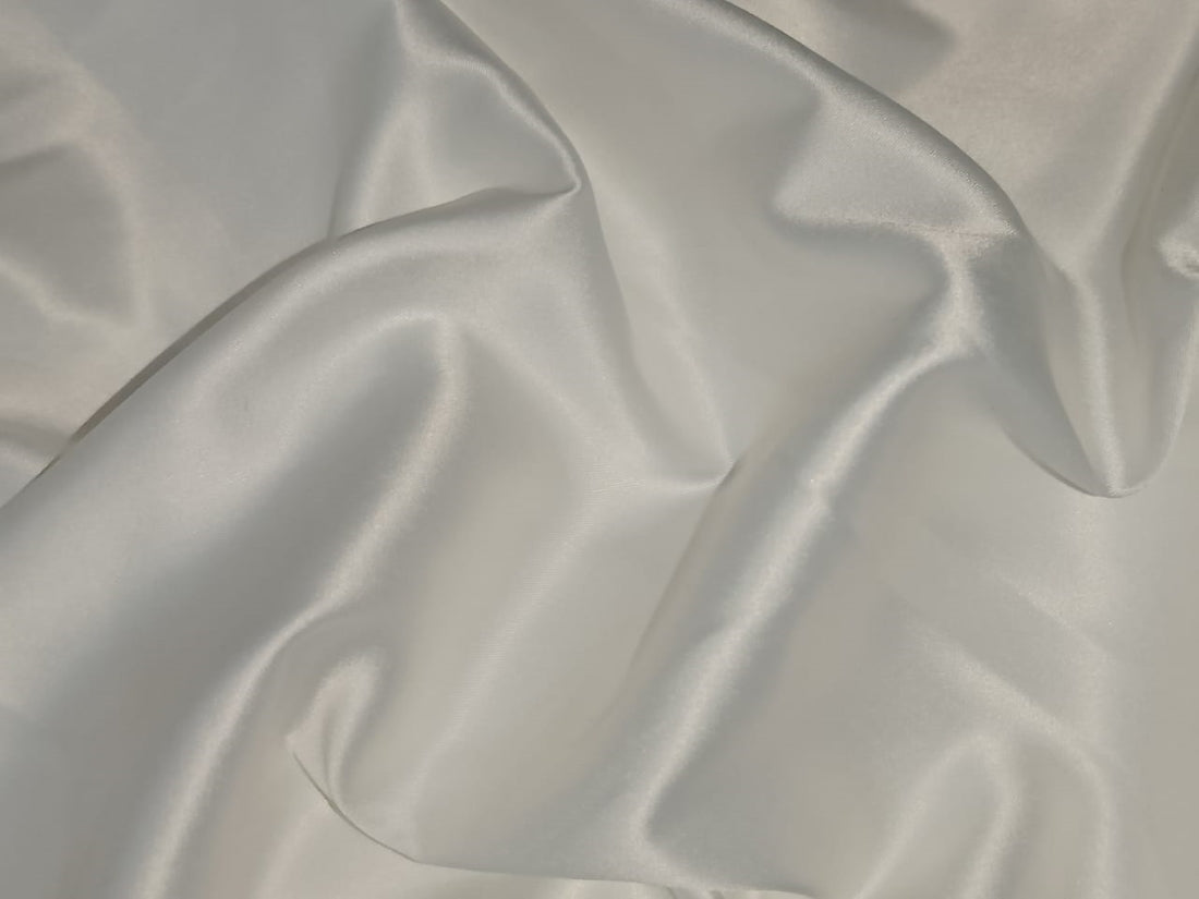 100% Silk LYCRA Satin fabric 80 gms 44" WIDE - available in 2 colors ivory cream and white ivory