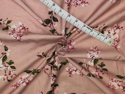 Linen Print onion pink  floral print [18360]