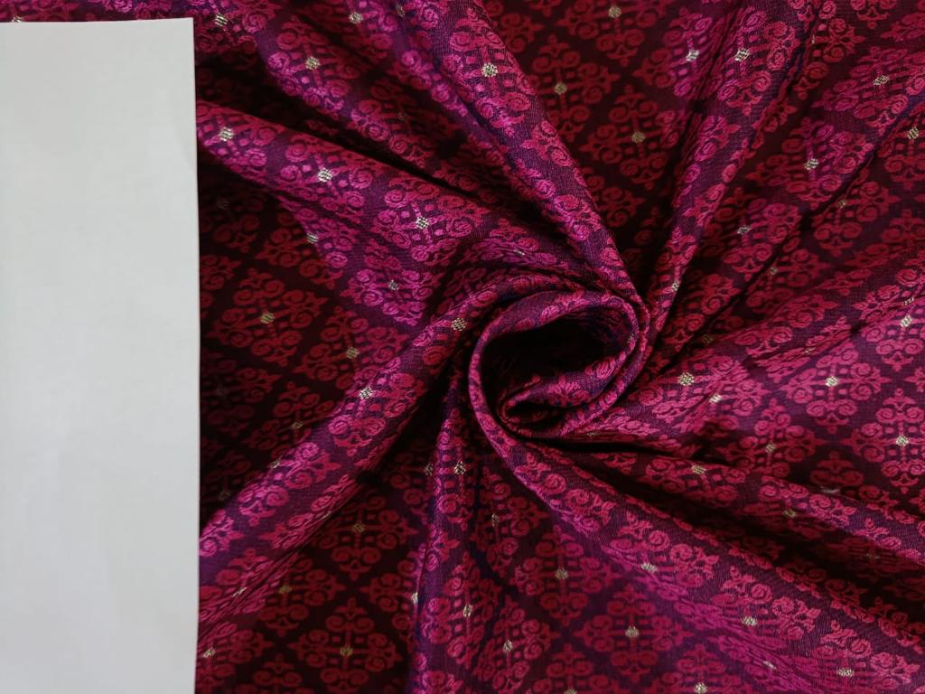 Silk Brocade fabric Aubergine geometric Jacquard 44" wide BRO880A[1]