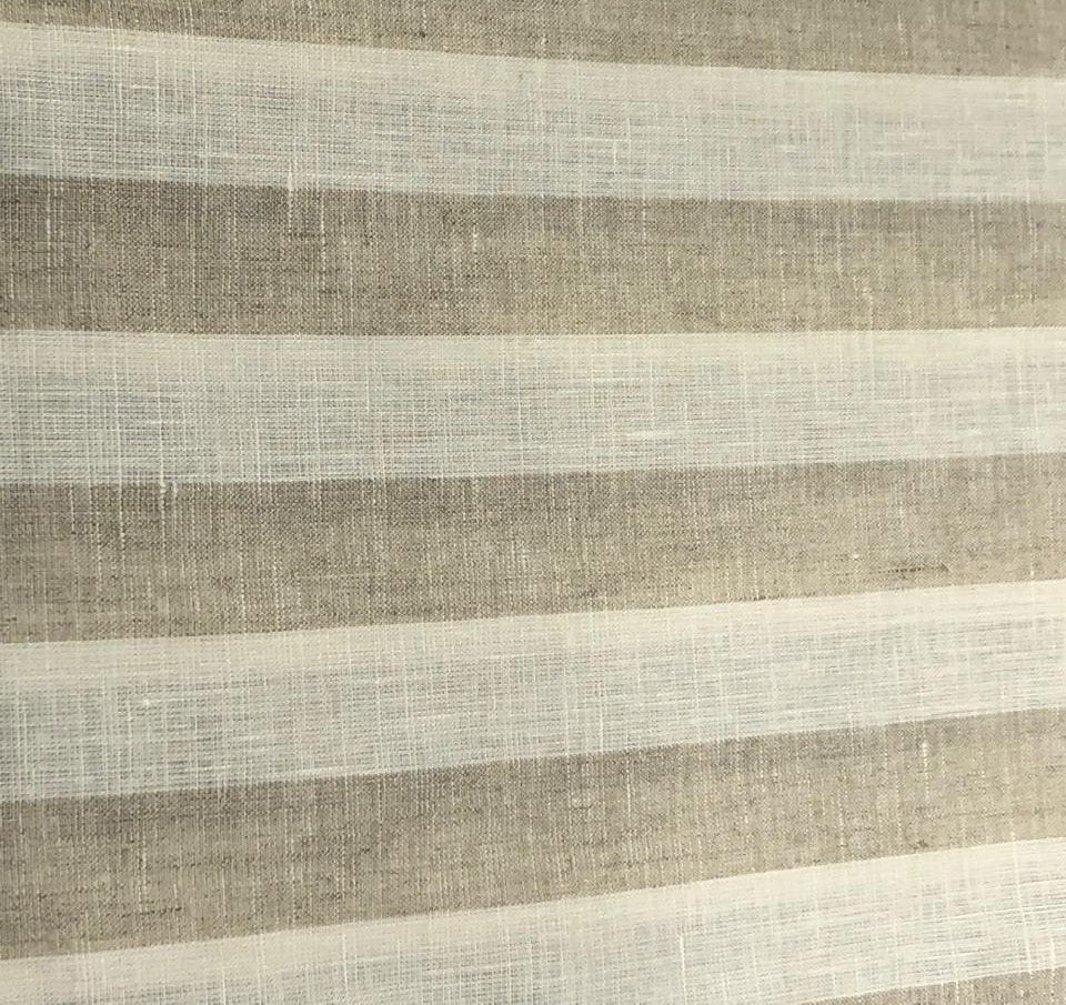 100% Linen stripe 60's Lea Fabric 58" cream and beige  stripe available in 1 inch  as well as 1 centimeter stripes [17221/22]