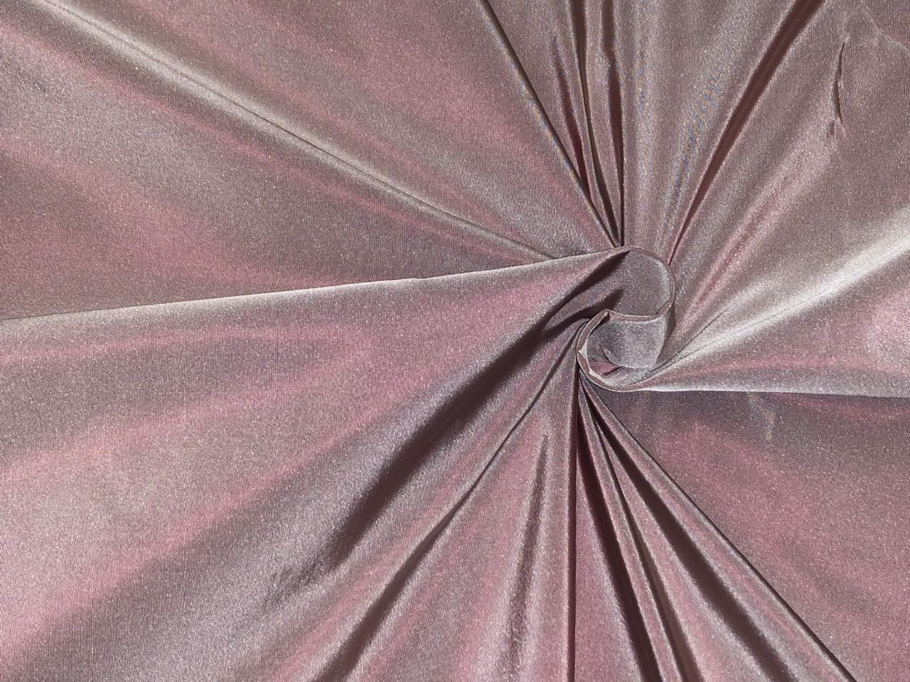 100% pure silk TAFETTA  fabric 2 tone ivory x burgandy [onion pink] TAF348