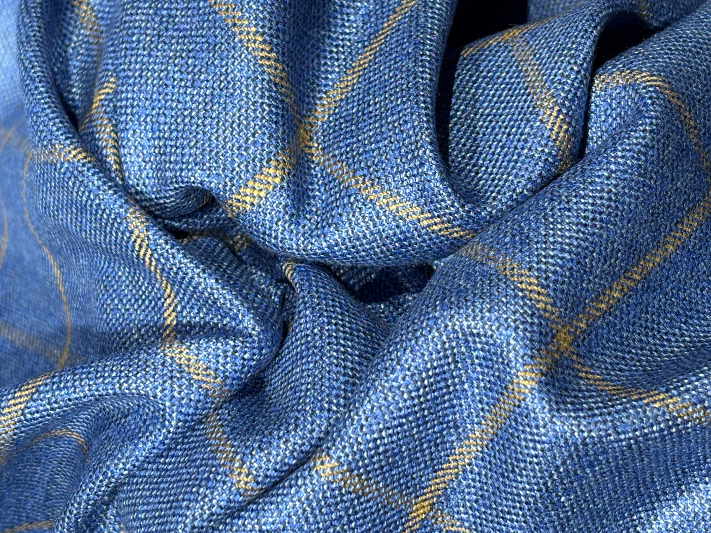 Suiting Huddersfield blend — 100% bamboo available in 2 colors Grey with a dash of purple and blue with mustard[17755/56]