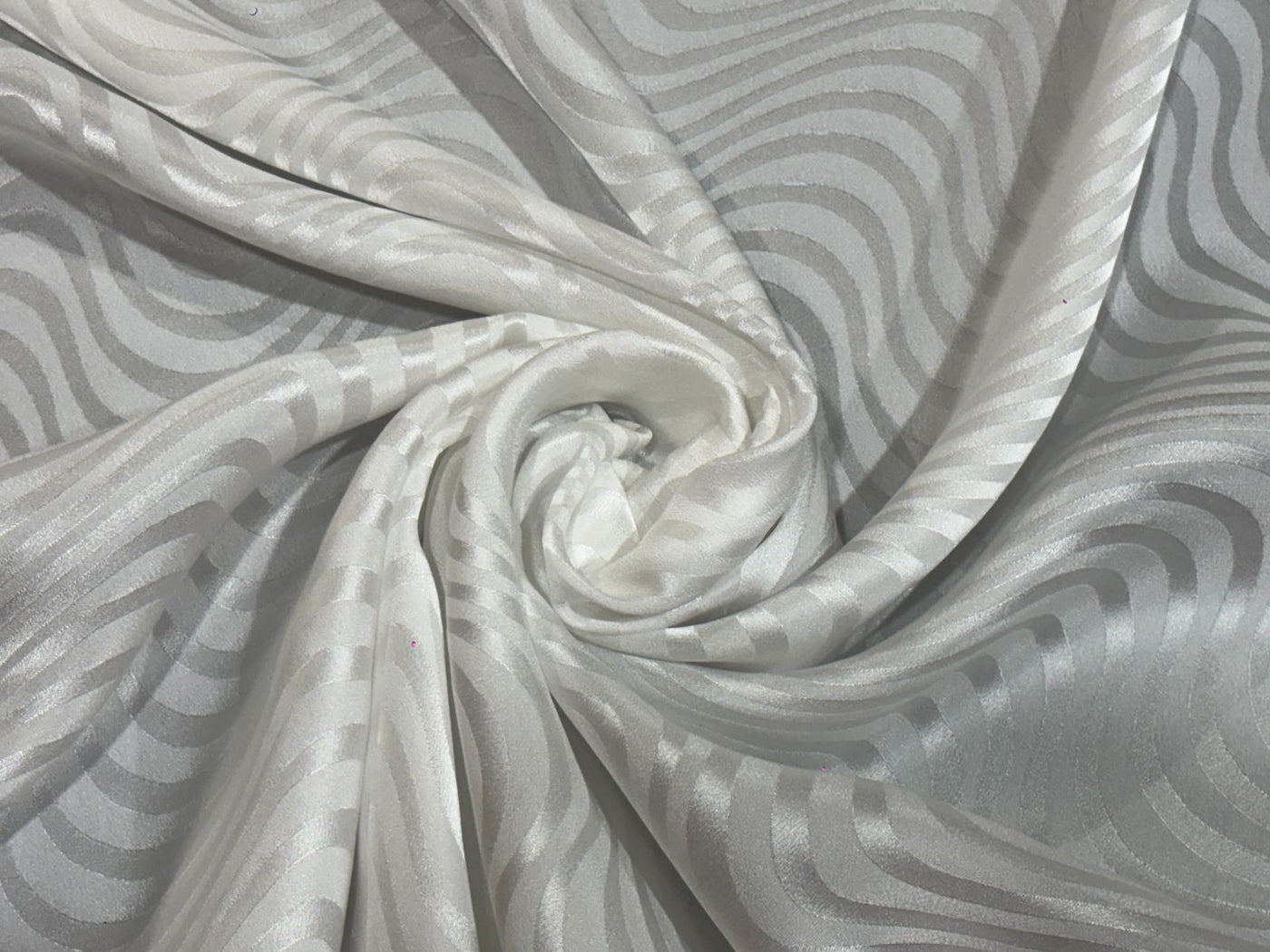 Silk  Satin JACQUARD IVORY WHITE 44" wide available in abstract,floral,roses,waves and triangles jacquard  designs