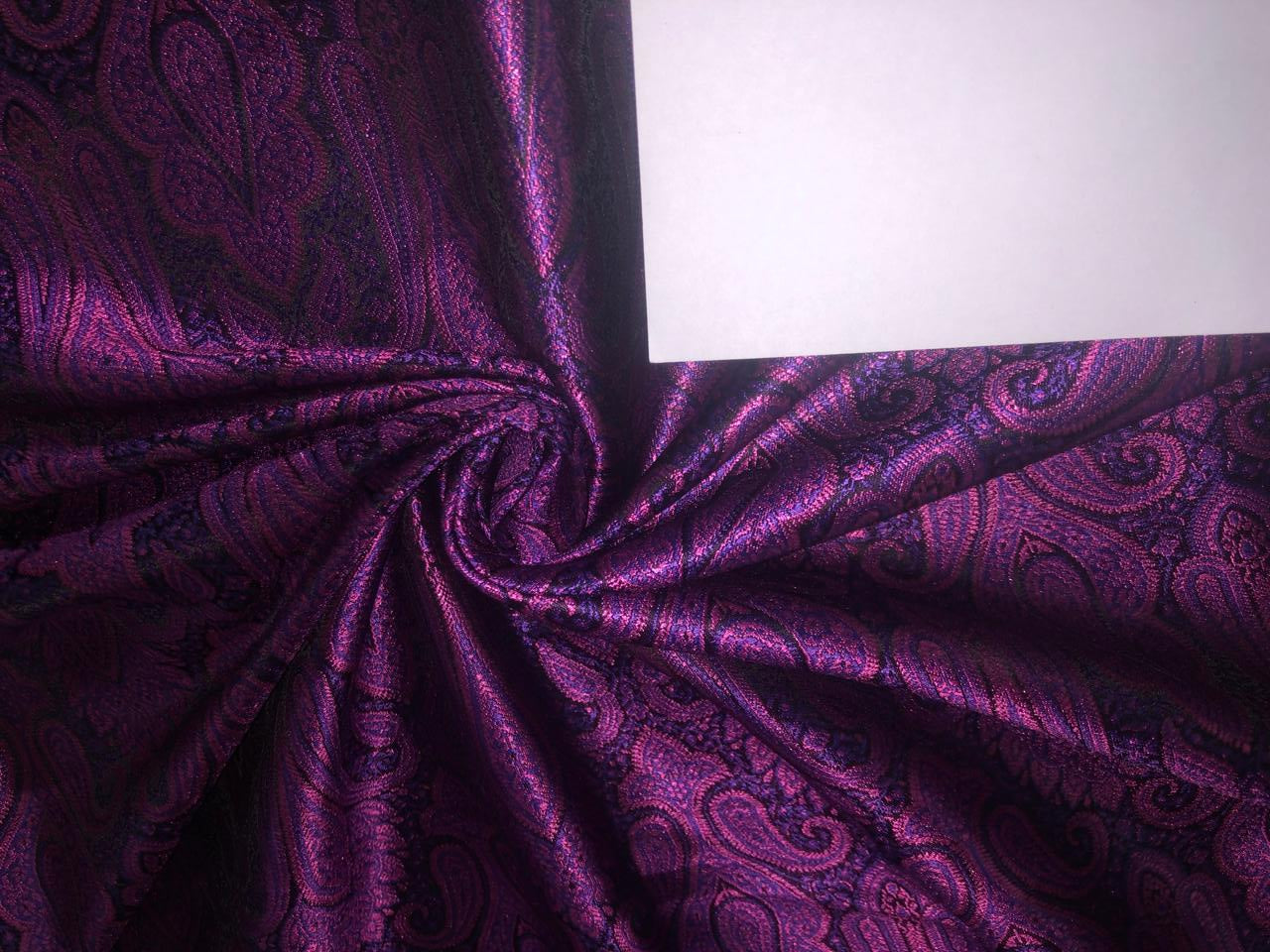 Silk Brocade fabric 44" wide  PURPLE AND PINK  JACQUARD   BRO910[6]