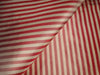 100% SILK TAFFETA Fabric Red & Cream color 4MM STRIPES 54" wide TafS118