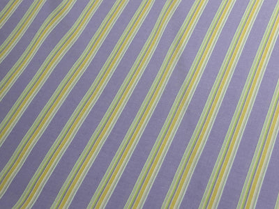 100% Cotton Poplin 56" wide lilac ,yellow and green  stripes  [18267]