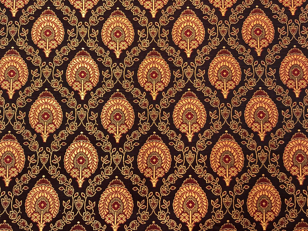 Silk Brocade fabric  44" wide available in 4 colors gold/orange/green and brown BRO901[1-4]