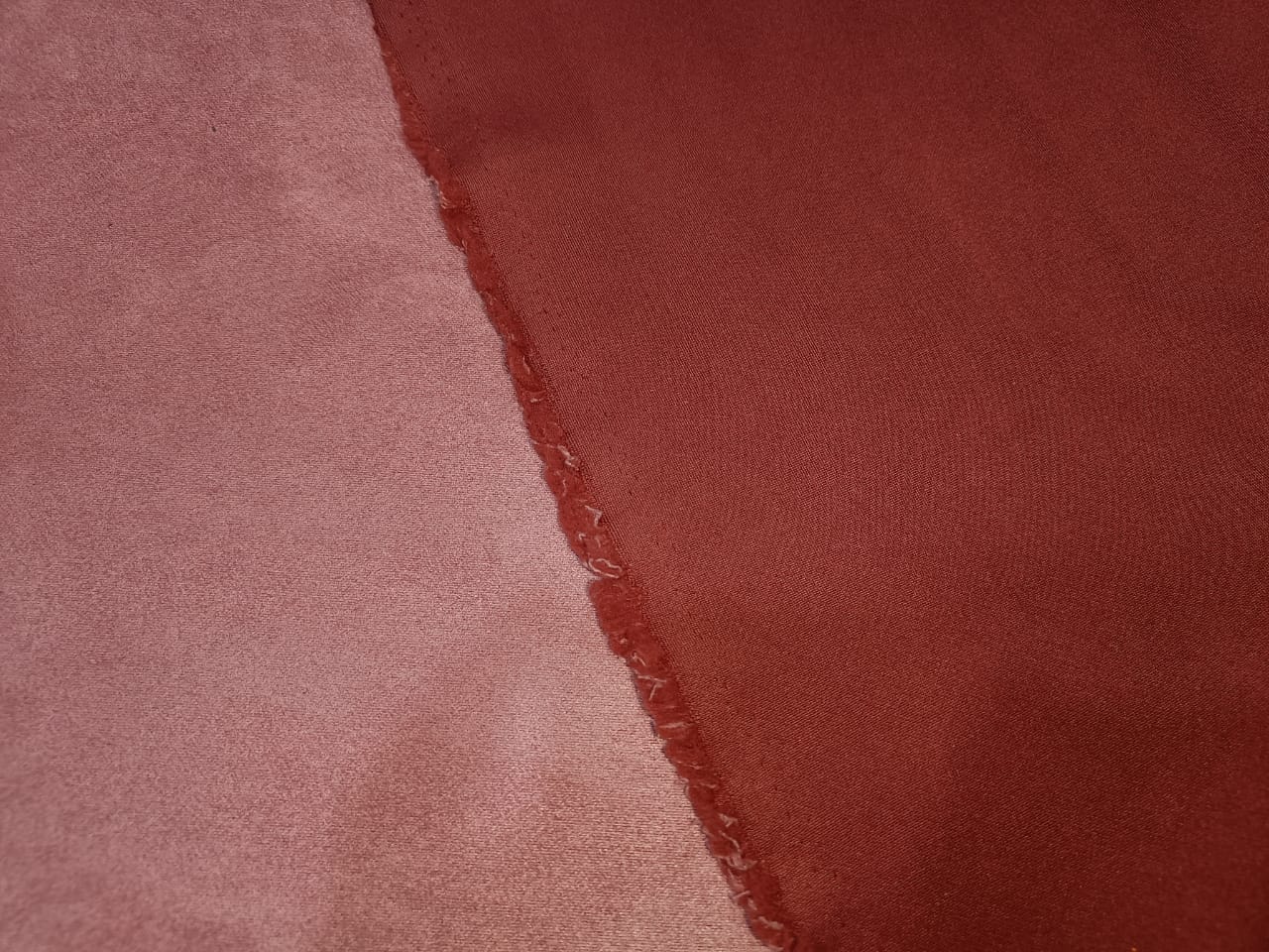 Scuba Suede Knit fabric 59&quot; wide- fashion wear rose pink and rust COLOR REVERSABLE