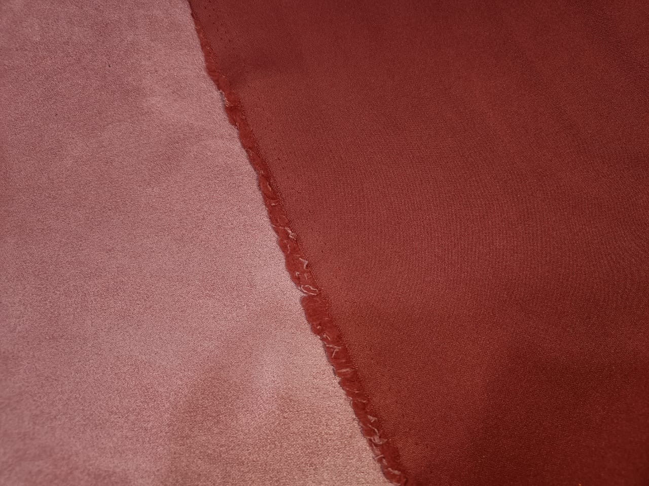 Scuba Suede Knit fabric 59&quot; wide- fashion wear rose pink and rust COLOR REVERSABLE