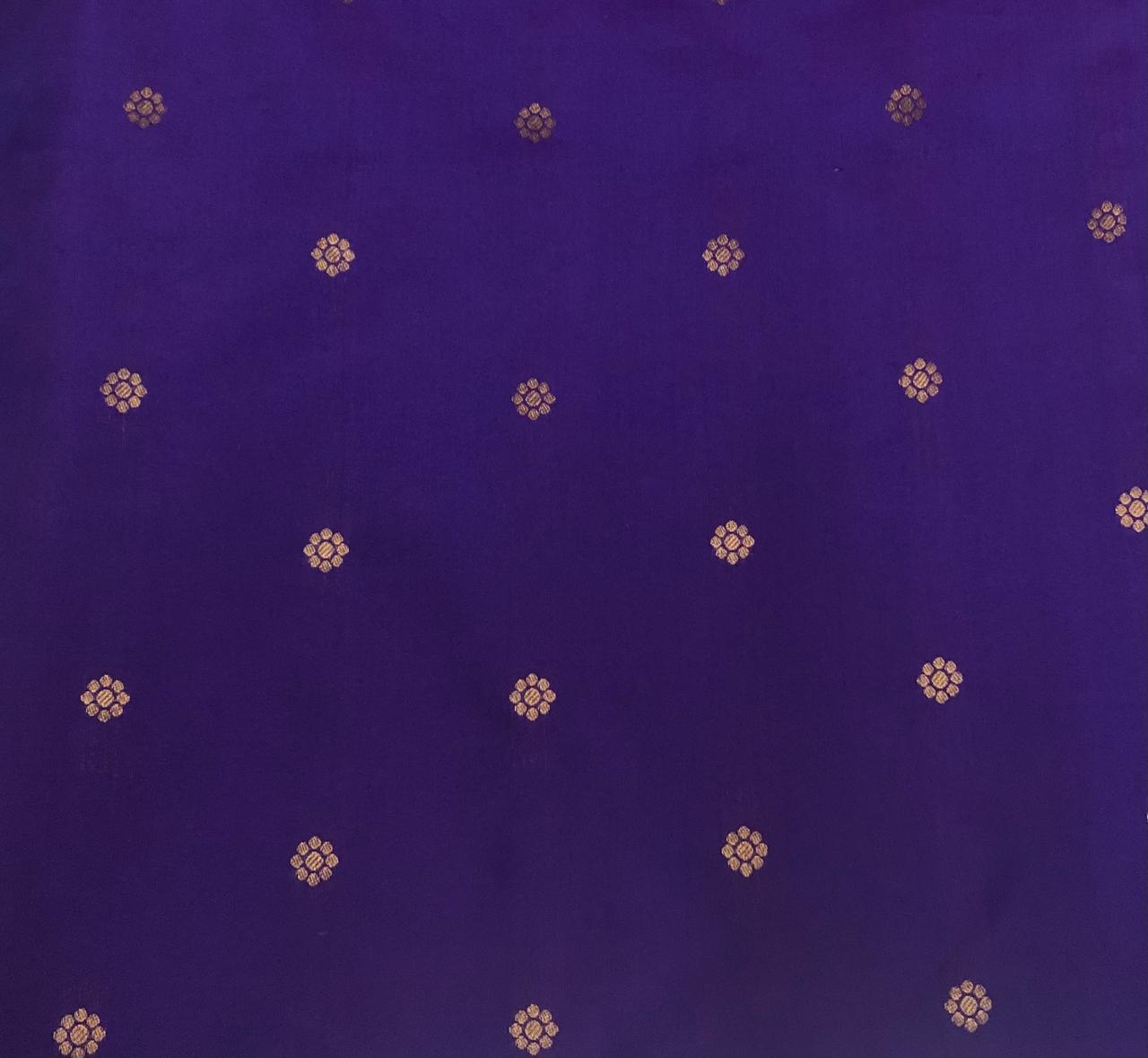 100% PURE Silk Brocade fabric with tiny floral motifs in gold available in 3 , two tone shades BRO1101[1/2/3]