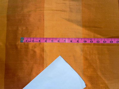 Silk Dupioni Fabric Shades of Orange color stripe 108" Wide DUP#S58