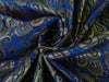 Silk Brocade fabric Blue and red with metallic gold  paisley jacquard COLOR 44" WIDE BRO898A[1]
