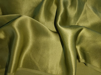 100% PURE SILK SATIN FABRIC 90 grams OLIVE COLOR 44&quot; wide[24 MOMME] [6663]