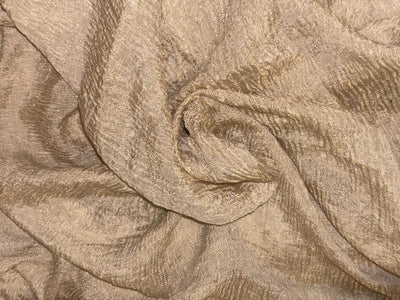 100% silk crepe rich ivory CRUSH jacquard with subtle white gold jacquard  44" wide [18401]