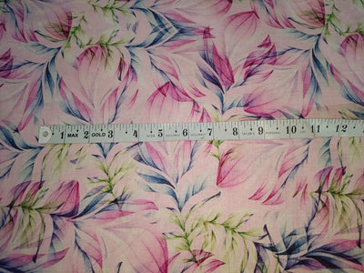 100% linen Floral digital print pastel color floral fabric 44" wide [15299]