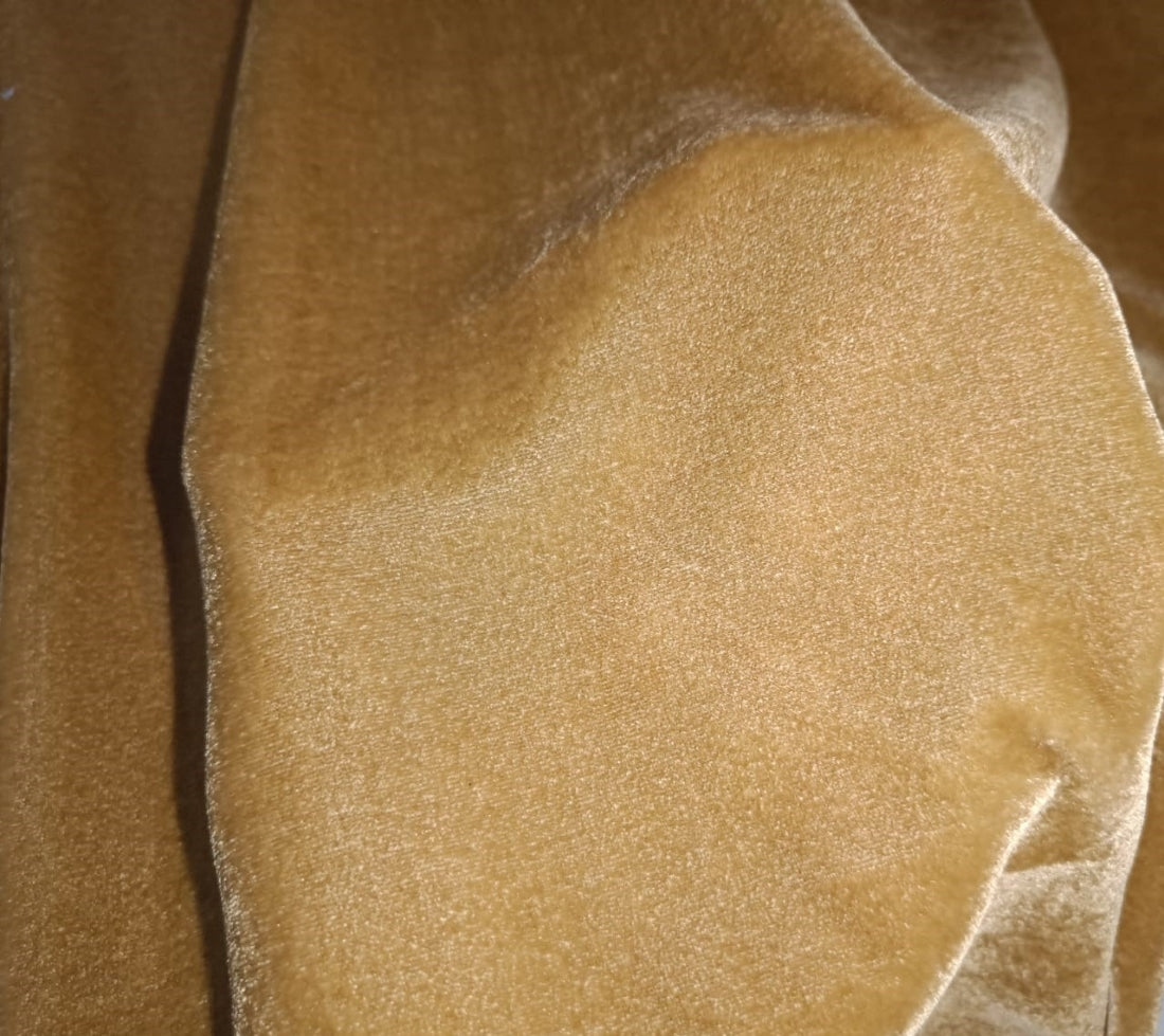 100% Chinese Plush Golden Beige Silk Velvet Fabric 54" wide [12992]