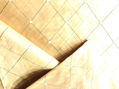SILK DUPIONI Fabric  quilted pintuck Gold color 44" wide DUPP35