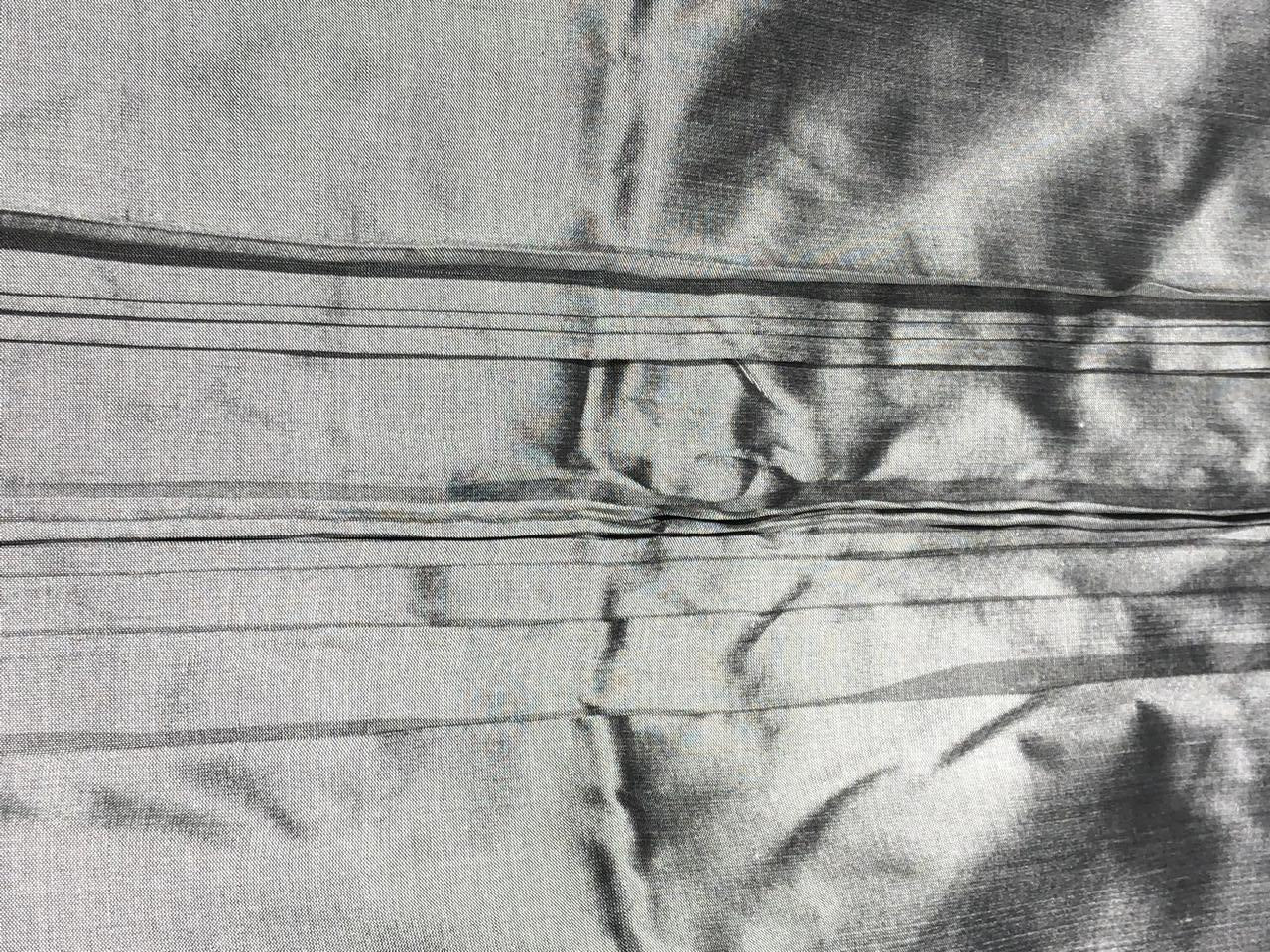 Silk Dupioni fabric SILVER [silver grey x ivory]  color 54" wide DUP426