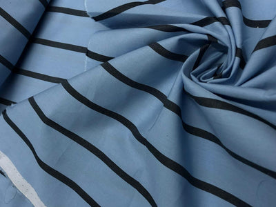 100% Cotton 58" wide available in 3 different blues pastel blue/white , navy/red/white , and blue/navy