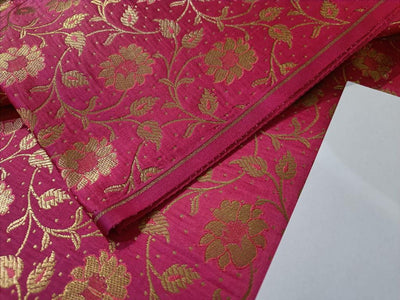 Silk Brocade fabric CANDY PINK X METALIC GOLD jacquard  44" wide BRO895A[1]