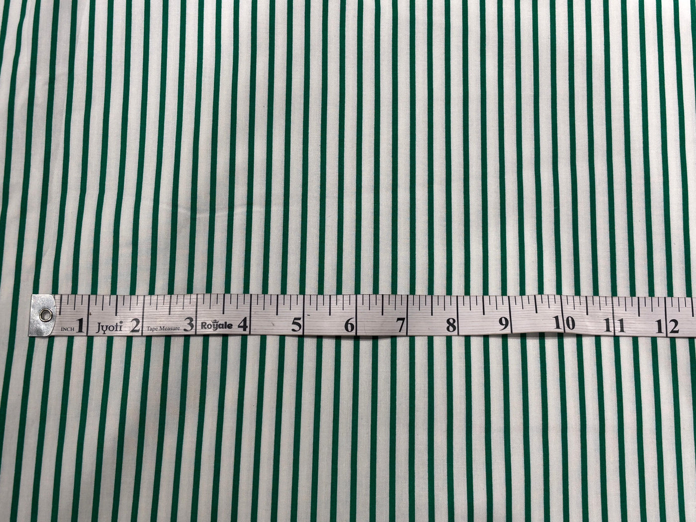 100% Cotton Poplin 58" wide green and white  stripes  [17795]