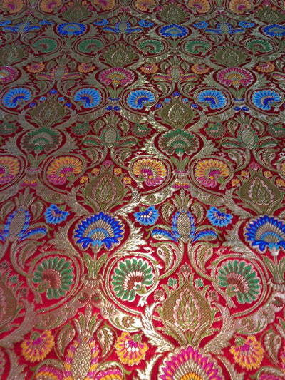 Silk Brocade King Khab fabric 36" wide BRO920 available in 6 colors PINK/ GOLD/ NAVY/ MANGO YELLOW / RED /BLACK