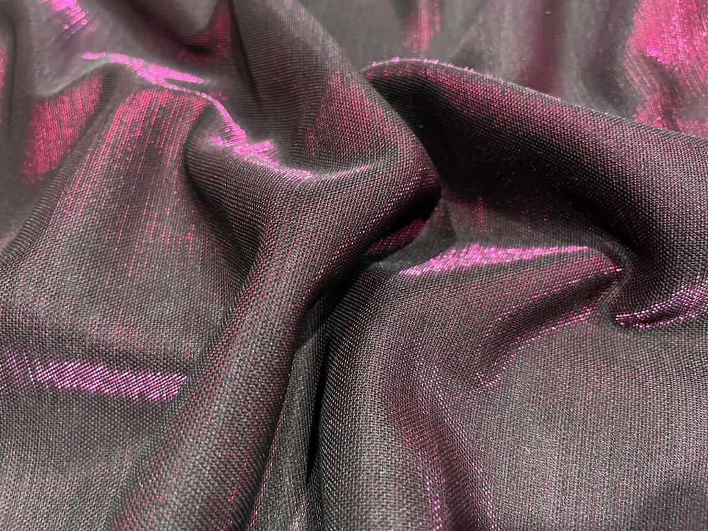 METALIC LYCRA PINK X BLACK COLOR FABRIC 58" Wide [15502]