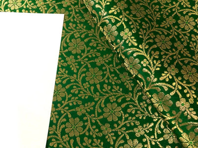 Silk Brocade fabric 44" wide Floral Jacquard available in 2 colors Bright green and Royal blue BRO916[15698/99]