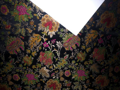 Silk Brocade fabric 44" wide Floral Jacquard KING KHAB available in 4 colors BRO917[15706-15709]