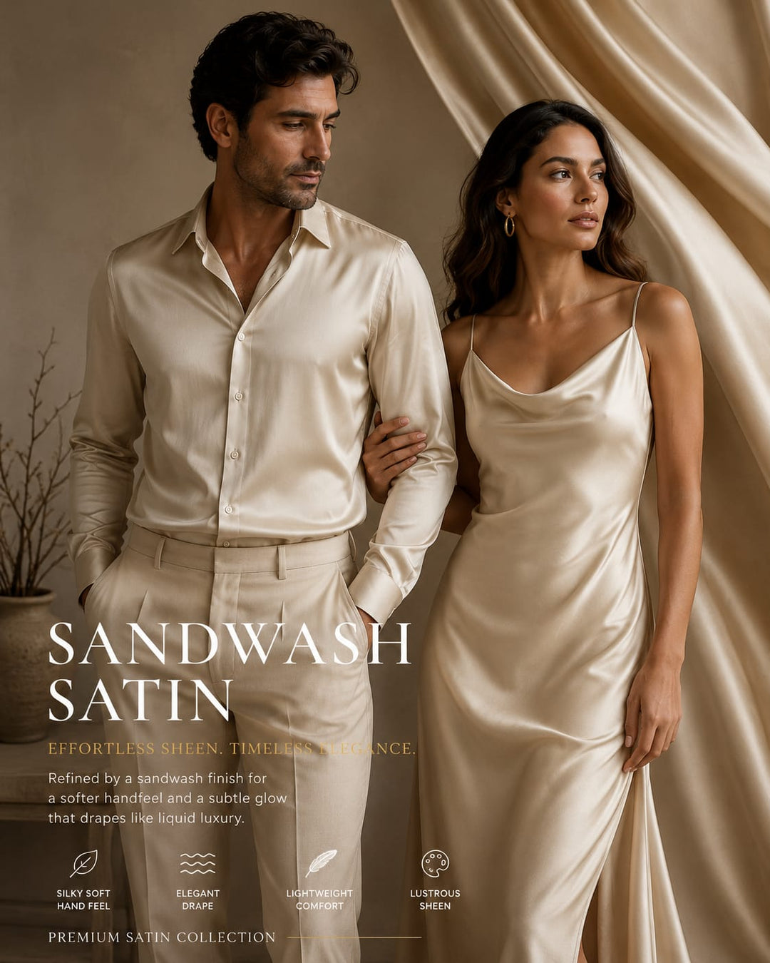 100% Sand wash Silk Satin fabric 44