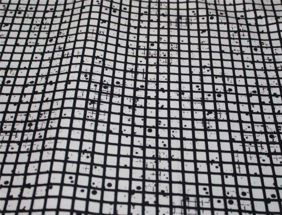 100% cotton lycra twill 60mm black and white colour plaids dots 58&quot; wide
