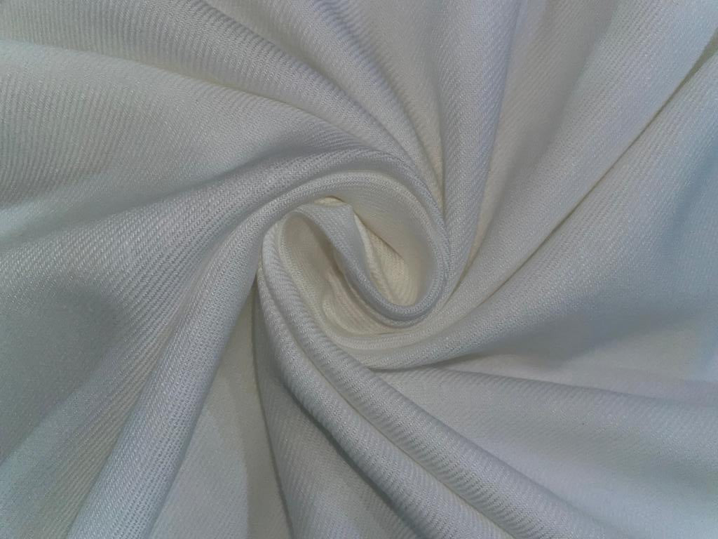 COTTON 64% X LINEN 33% X LYCRA STRUCTURED DOBBY FABRIC 58 INCH WIDE WHITE DYEABLE [15342]