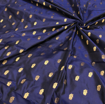 100% PURE Silk Brocade fabric with tiny floral motifs in gold available in 3 shades BRO1101[3/4/5]