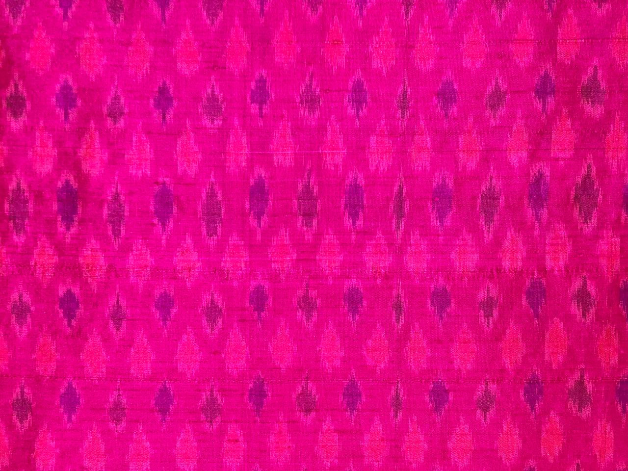 100% pure silk dupion ikat fabric pink color 44" wide available in 3 combinations[18470/71/72]